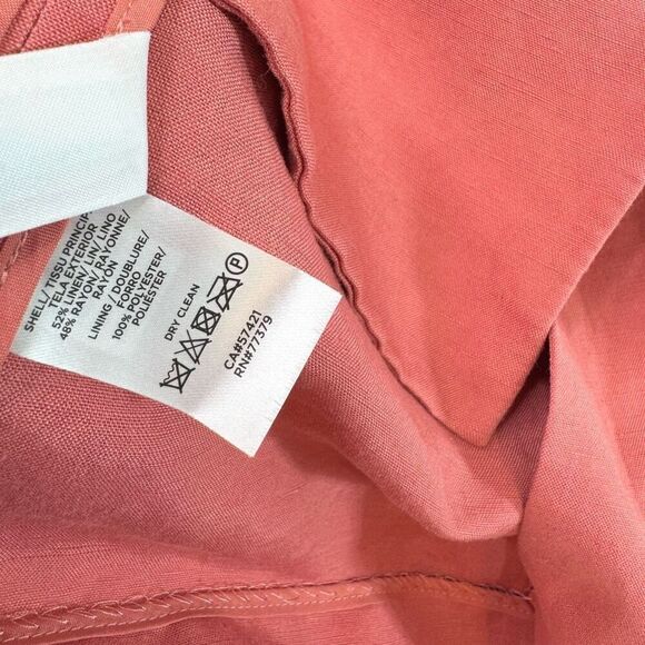 LOFT Jacket Blazer Womens 12 Pink Double Breasted Linen Blend  Career Preppy - Picture 6 of 8